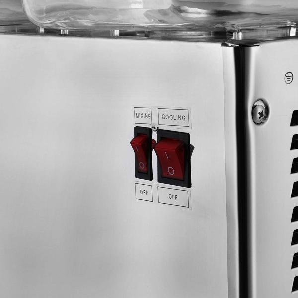 Magnetic Rotating Fruit Juice Dispenser Twin Bowl 600W Thermostatic Control