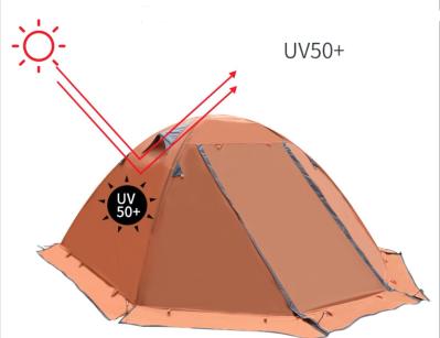 210X180X130cm Orange Waterproof PU2000mm Coated 190T Polyester Cozy Camping Tent