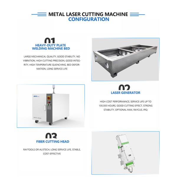 2000W Stainless Steel Fiber Laser Cutting Machine DXF BMP Format Supported