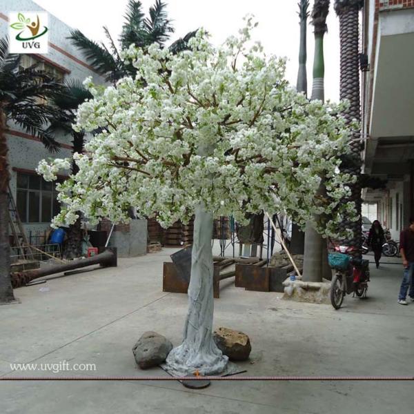 UVG wedding stage decoration use indoor white artificial cherry blossom trees for sale CHR011