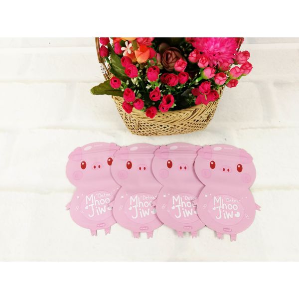 Adorable Pig Shape Party Wedding Candy Treat Bags with Handle Recyclable Plastic Zipper Top Customized Snacks Pouch