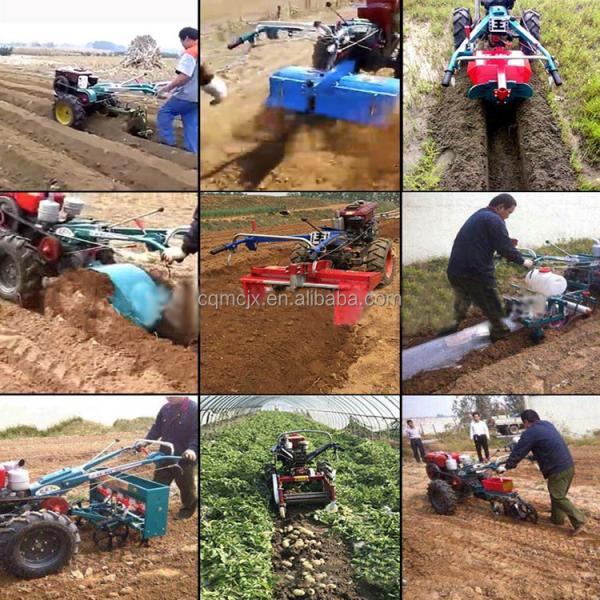 15HP Small Diesel Tractor with Tiller Cultivator and Disc Harrow Implements