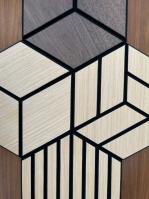 Panneaux à grille en bois acoustique hexagonal Art absorbant le son Panneaux acoustiques en fibre de bois