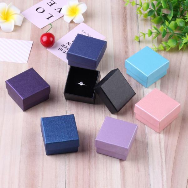 Luxury Rigid Paper Jewelry Boxes Black Cardboard Paper Necklace Packaging Box