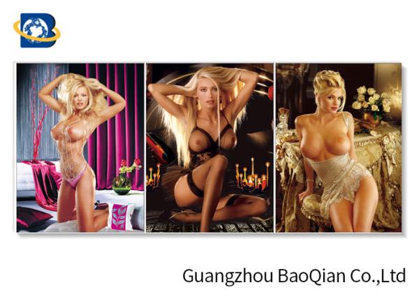 3D Flipped Wall Decorative Photos With Sexy Naked Beautiful Girl