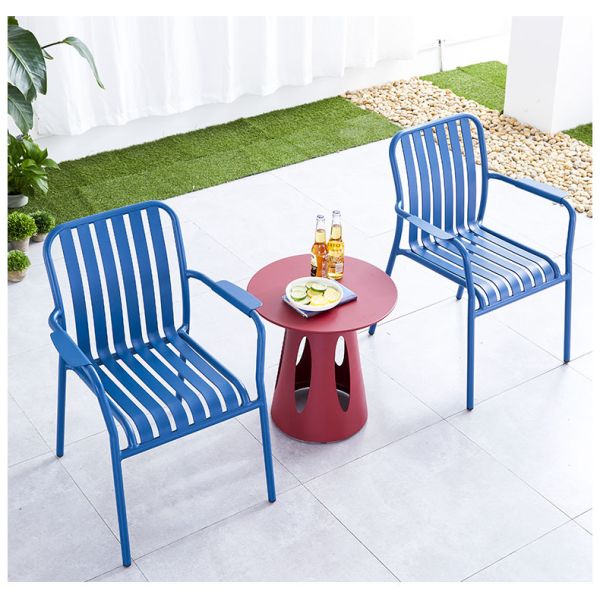 Aluminum Metal Patio Terrace Balcony Leisure Chair and Table Set Outdoor Armchairs