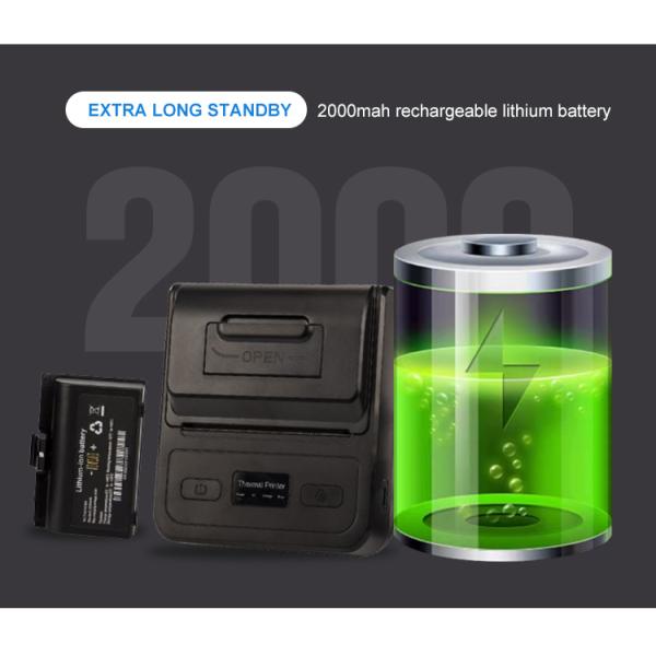 Bill Mini 80x50mm Barcode Portable Pocket Wireless Thermal Receipt Printer