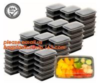 O plástico descartável plástico do produto comestível leva embora a caixa do bento com 4 compartimento, recipiente de alimento Leakproof plástico dos recipientes