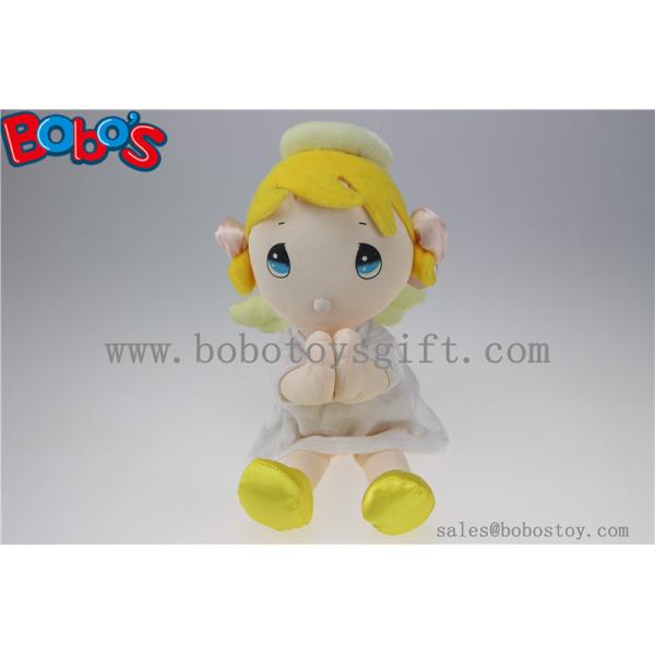 Stuffed Dolls Plush Stuffed Angel Girl Baby Doll Toy with Wing and Halo
