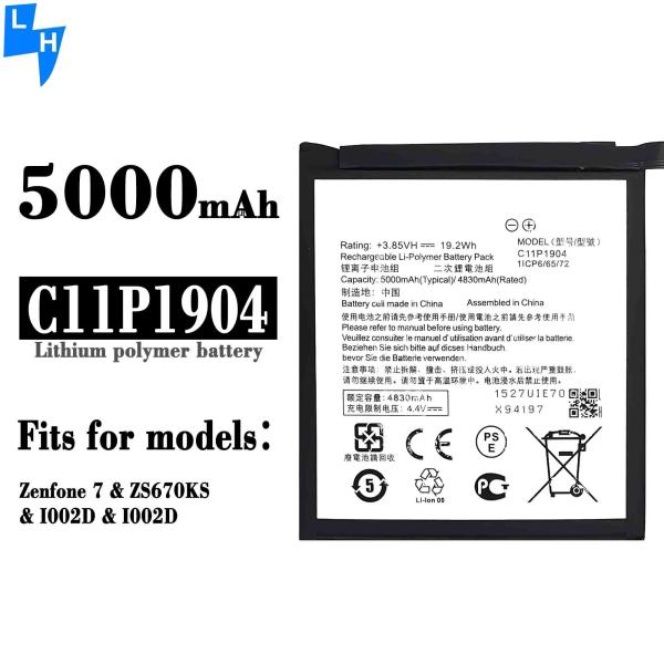 Bateria original de polímero de íons de lítio C11P1904 para ASUS ZenFone 7 ZS670KS I002D 2820mAh 3.7V