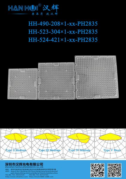 T2M/T3M/T4M/T5S Disponible 246×246×6.5mm Matériau PC 2835LED haute puissance pour l'éclairage du parking