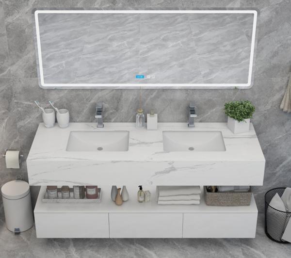 Bianco Carrara Engineering Stone Bathroom Vanity Countertops