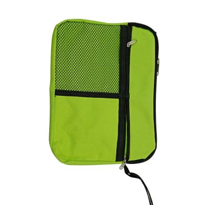 Green Zippered Document Tote Polyester Tote Bags Customized