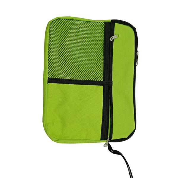 Green Zippered Document Tote Polyester Tote Bags Customized