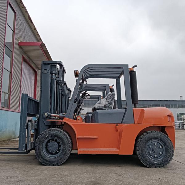 Orange Counter Balance Forklifts 4m Mast Diesel Fork Truck 5000 Kg