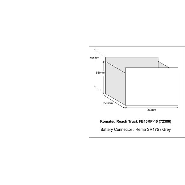 48v 225AH Tailor Made Forklift Traction Battery For Komatsu Reach Truck FB10RP