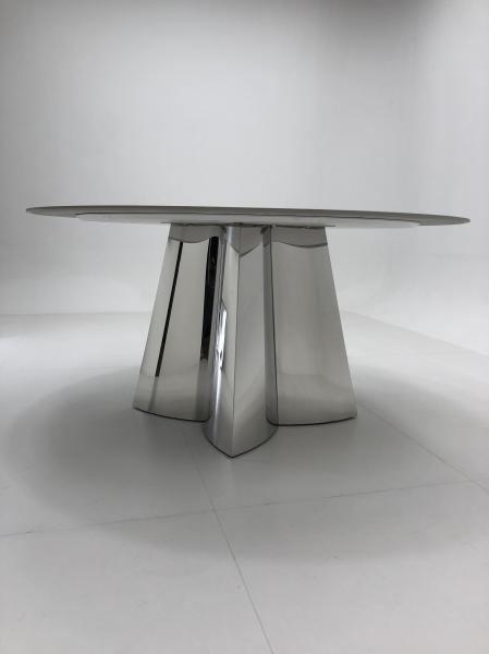 Marble Dining Table Ceramic Top Table Silver Stainless Steel Base Home Furniture