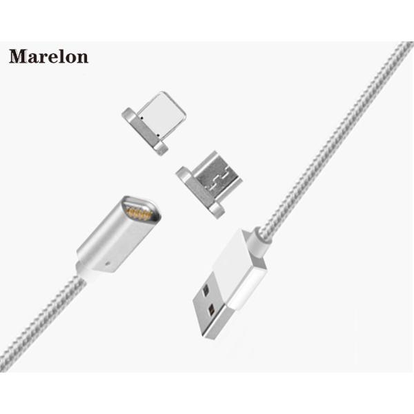Fast Charging Magnetic USB Data Cable Micro 8 pin USB Cable for Iphone / Xiaomi
