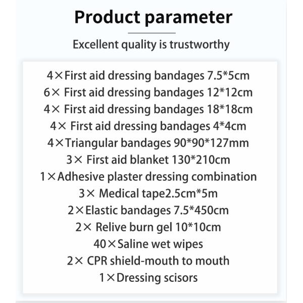 Botiquín profesional de primeros auxilios para trauma para el hogar, la oficina, el automóvil, actividades al aire libre, senderismo, viajes y acampada - Suministros médicos de emergencia y capacitación