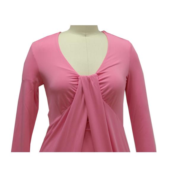 Ruches Draped Women'S Casual Dresses Long Sleeve Office Dresses Customized Logo