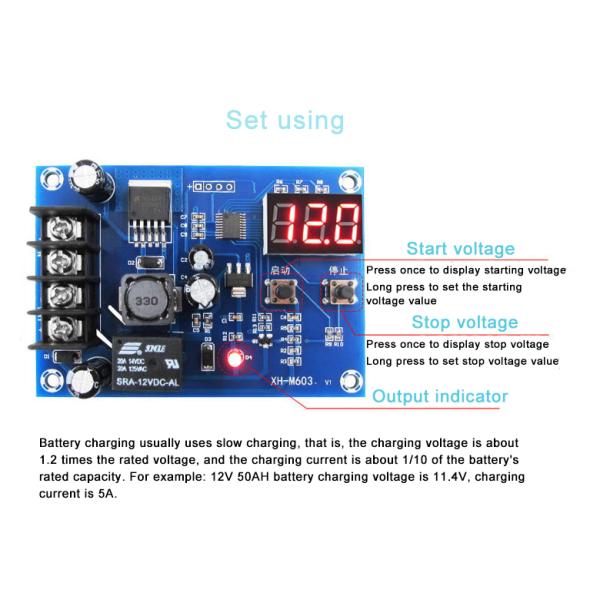 XH-M603 Battery Charger Protection Board 12-24V 18650 Battery Charger Circuit Board