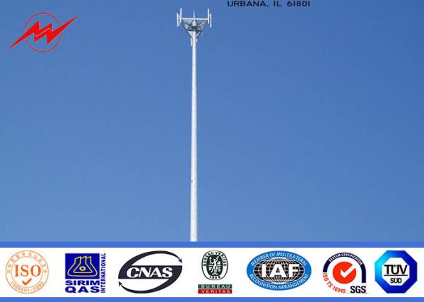 A torre móvel do telefone celular da mono Polo do aço 95 torre do ft afilada flangeou Polos de aço
