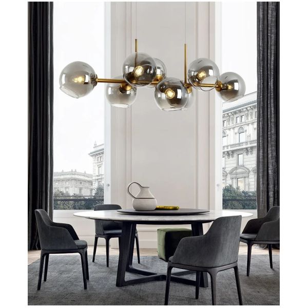 Nordic Glass Chandelier for Dining Room Kitchen Living Room Bedroom Glass Ball Black Ceiling Pendant Lamp (WH-AP-671)