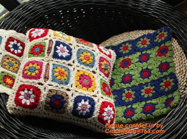 Crochet bed pillow Daisy hand-woven cushion covers Decorative Cushion flower cushion Weddi