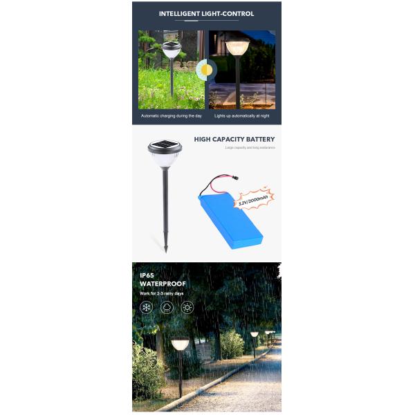 Света водостойкое 3000k 6000k лужайки прочного сада солнечные на открытом воздухе