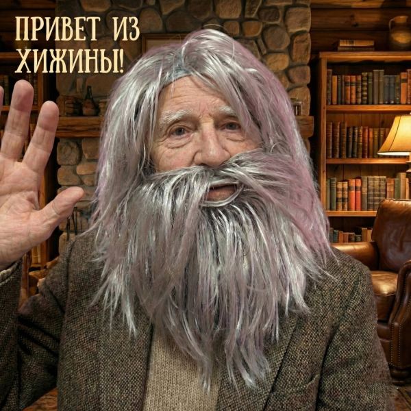 Realistic Grey Wig and Beard Set for Men, Long Silver Hair Old Man Costume, Wizard Hermit Caveman Cosplay for Halloween Party