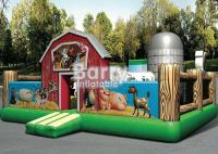 A criança exterior do campo de jogos salta o campo de jogos inflável da criança do pátio gigante da casa com Logo Printing bonito