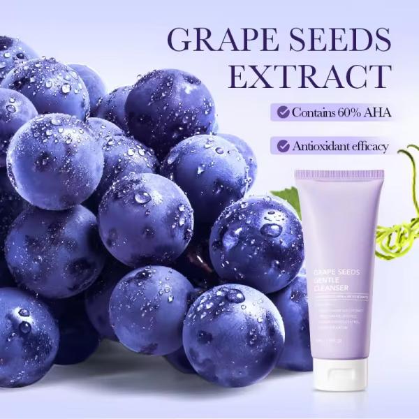 Produto de limpeza facial de limpeza de raízes de uvas