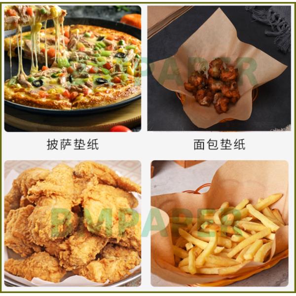 Papel resistente a la grasa de Kraft marrón de 38 gramos - 50 gramos para cubos de cestas de alimentos