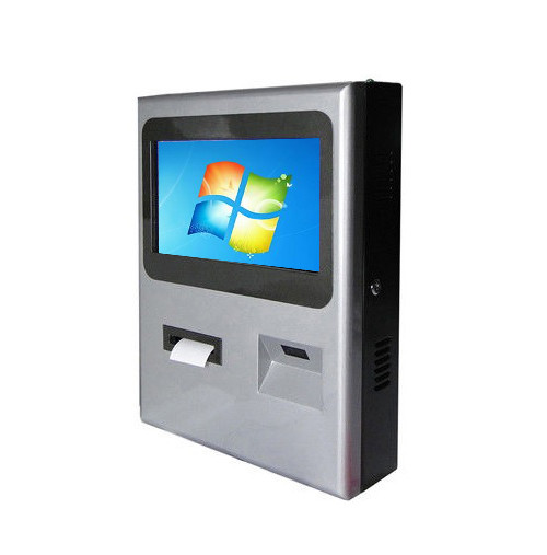 Ergonomic Design Wall Mounted Kiosk , Self Service Kiosk Ticket Machine