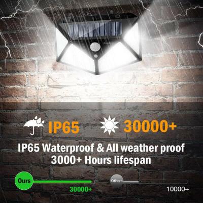 100 LED Solar Power PIR Motion Sensor Wall Lights Outdoor Garden Security Lamp