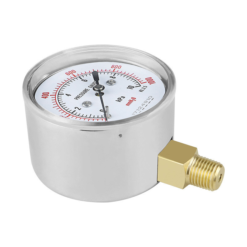 Gas Measurement Tool 60mm Capsule Micro Pressure Gauge Thread ZG1/4 Range 2.5-100kpa