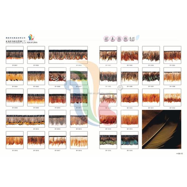 Two Tones Colour Ostrich Feather Fringe Trim With Satin Ribbon 1 Yard Length