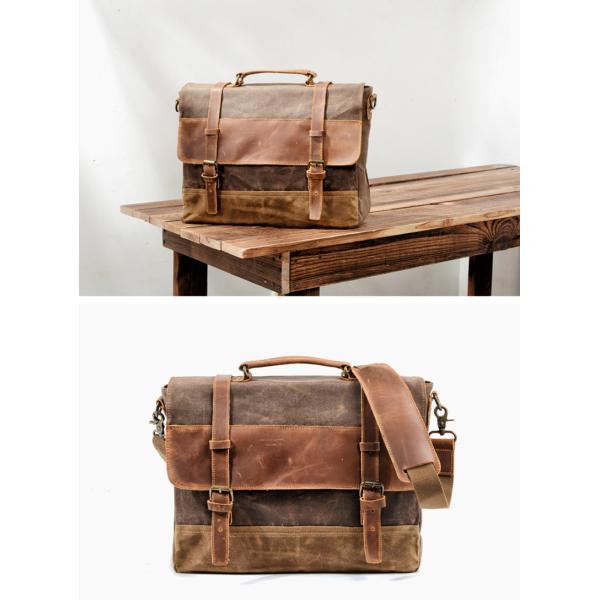 Многоразовая Antiwear сумка посыльного кожи холста, 14 дюйма навощенная сумка холста