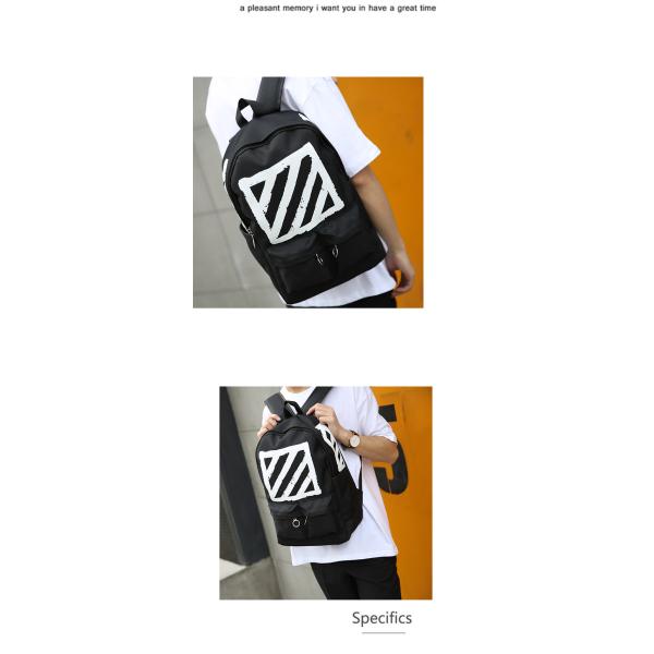 The Streets Of Personality Backpack Striped Printed Youth Backpack Student Bag Travel Pack