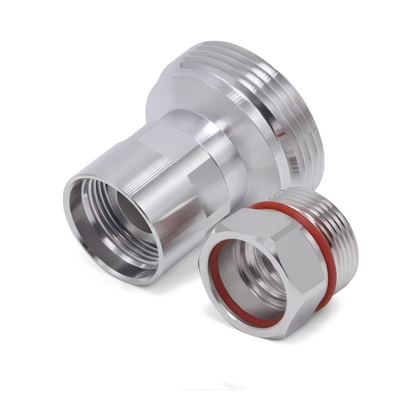 DIN-K-1/2S RF Connector 7/16 Female Clamp Type with Nickel-plated Brass and PTFE Insulator for DC-7.5GHz Applications