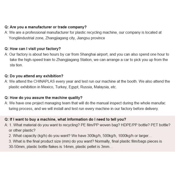 Пластмассовые переработанные Hdpe Pe пленки гранулы изготавливают гранулятор