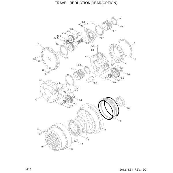 R305-7 R290 R320 Gearbox Final Drive 31N8-40070 31N8-40050 31N8-40060 31Q8-40060 31Q8-40061