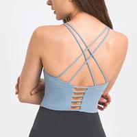 Parte superior Strappy da ioga de Criss Back Workout Padded Wireless dos sutiãs dos esportes das mulheres da ioga