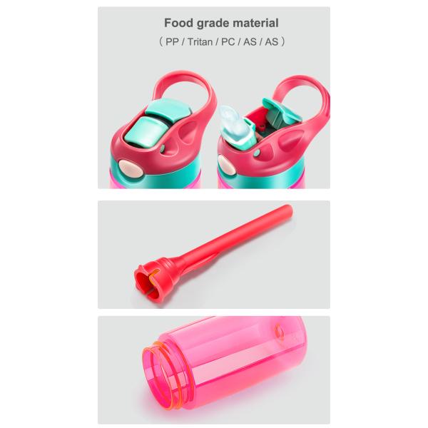 Custom Logo Bpa Free Children Water Bottle with Straw Support Tour Outdoor Activity