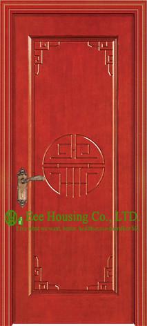 Paint Colors Walnut Timber Veneer Single Door For Residential Project ,Villa Wooden Door