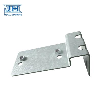 Galvanized Sheet Metal Custom Stamping Parts Elevator Bracket with Nut
