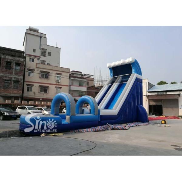 Al aire libre explote los toboganes acuáticos inflables de los niños grandes comerciales para la lona del Pvc del parque 0.55m m del agua