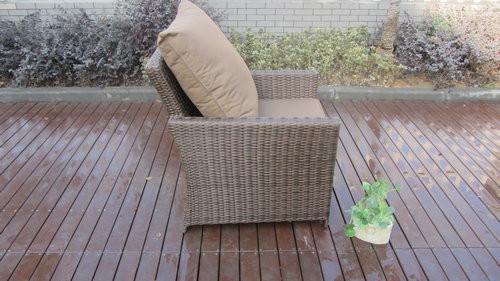 5 Seat Back Cushion Outdoor Rattan Sofa Set For Hotel Poolside