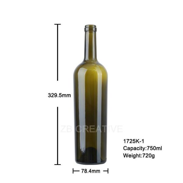 Cork Closure Empty Wine Glass Bottle 750ml Grand Reserve Collection 720g 1725K-1