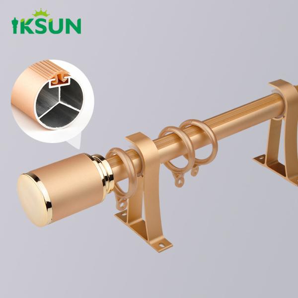 Factory Modern Roman Rods And Rails Accessories Crystal Head Single 1.2mm Curtain Rod Pole Set